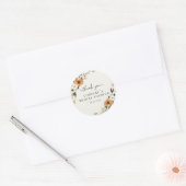 Elegante koper & aardse beige bruiloftsdouche ronde sticker (Envelop)
