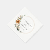Elegante koper & aardse botanische bruiloft servet (Hoek)