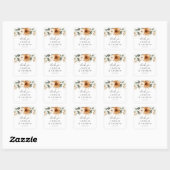 Elegante Koper & Aardse Witte Bruiloft Vierkante Sticker (Vel)