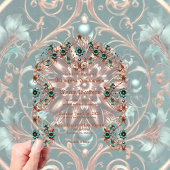 Elegante koper en turquoise bloemencirkel acryl uitnodigingen