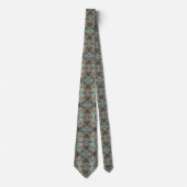 Elegante koper en turquoise formele bloemen stropdas (Voorkant)