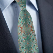 Elegante koper en turquoise minimale bloem stropdas