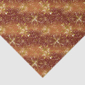 Elegante Koper Gouden Bloemen Luxe Esthetiek Tissuepapier (Detail)