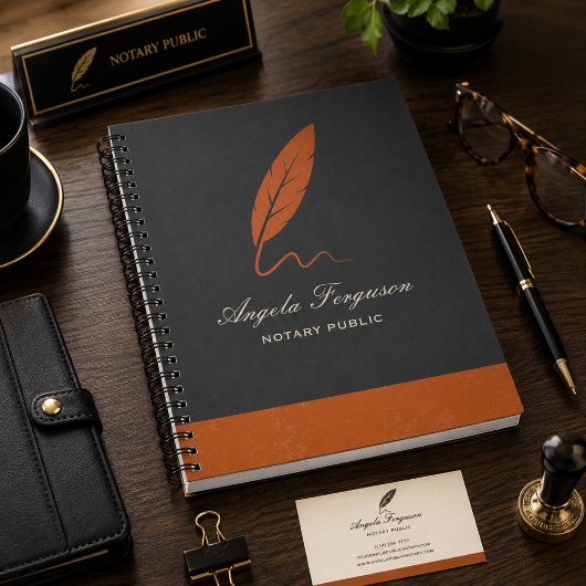 Elegante koper & houtskool notaris notitieboek