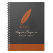 Elegante koper & houtskool notaris notitieboek (Voorkant)