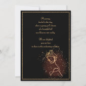 Elegante Koper Roos Quinceañera Uitnodiging (Achterkant)