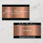Elegante Koper Script Modern Design 3.5x2 Visitekaartje (Voorkant / Achterkant)