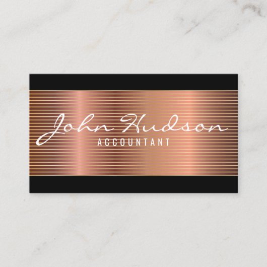Elegante Koper Script Modern Design 3.5x2 Visitekaartje (Voorkant)