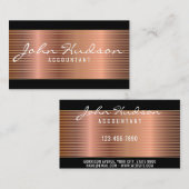 Elegante Koper Script Modern Design 3.5x2 Zakelijk Visitekaartje (Voorkant / Achterkant)