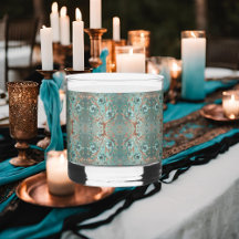 Elegante Koper Turquoise Minimaal Bloemmotief