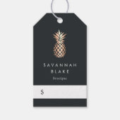Elegante koperen ananas prijskaartjes cadeaulabel (Voorkant)