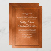 Elegante koperen en crème trouwuitnodiging #3 kaart (Voorkant / Achterkant)