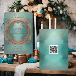 Elegante Koperen en Turquoise Save The Date
