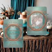 Elegante Koperen en Turquoise Save The Date