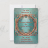 Elegante Koperen en Turquoise Save The Date (Voorkant)