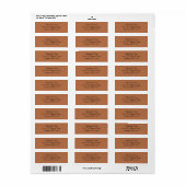 Elegante koperen glans retouradres etiket (Full Sheet)