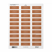 Elegante koperen glans retouradres etiket (Full Sheet)