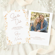 Elegante Koperen Gloed Wilde Bloemen Script Foto