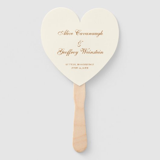 Elegante Koperen Ivoren Trouw Handwaaier (Voorkant)