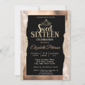 Elegante koperen marmer glitters Zestien Kaart (Voorkant)