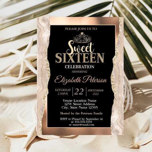 Elegante koperen marmer glitters Zestien Kaart