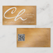 Elegante Koperen Metaal Witte Luxe met QR-code Visitekaartje (Voorkant / Achterkant)