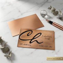 Elegante koperen metalen luxe visitekaart 