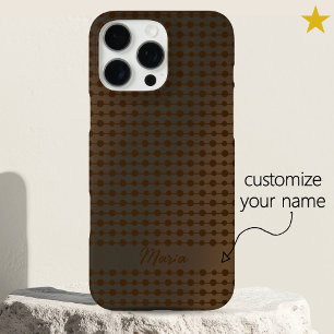 Elegante koperen metalen stippen lijnpatroon aange iPhone 16 pro max hoesje