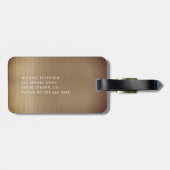Elegante koperen naam met monogram modern bagagelabel (Achterkant horizontaal)