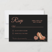 Elegante  koperen Roos Quinceañera RSVP-kaart RSVP Kaartje (Voorkant)