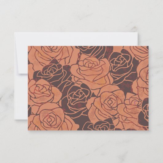 Elegante  koperen Roos Quinceañera RSVP-kaart RSVP Kaartje (Achterkant)