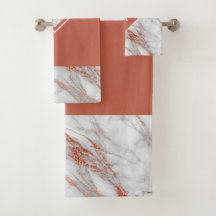 Elegante koperen roze goud & witte marmer |Monogra