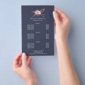 Elegante koperen roze gouden schaar kapper flyer (Hand)