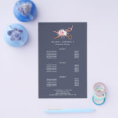 Elegante koperen roze gouden schaar kapper flyer (Enkel)