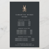 Elegante Koperen Schaar | Salon Prijzen & Diensten Flyer (Voorkant)