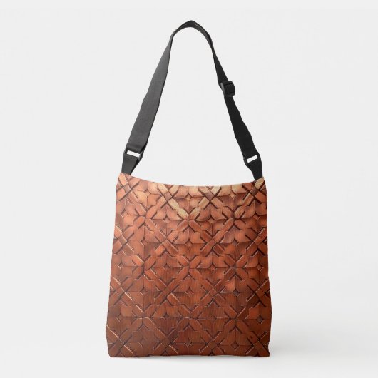 Elegante koperen tegel leerlook tas (Voorkant)