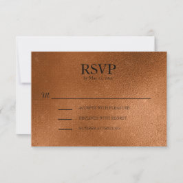 Elegante koperen trouw-RSVP RSVP Kaartje