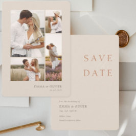 Elegante Koperen Woestijnzand Foto Collage Trouwda Save The Date