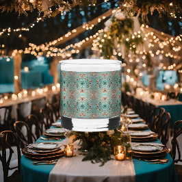 Elegante koperturquois bloemencirkels whisky glas