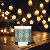 Elegante koperturquois bloemencirkels whisky glas