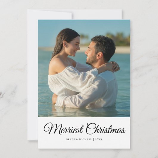 Elegante Koppel Feestelijke Kerst Groet kaart (Voorkant)