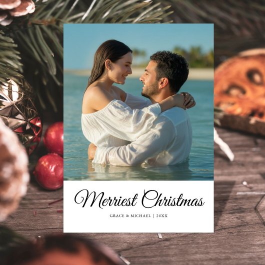 Elegante Koppel Feestelijke Kerst Groet kaart