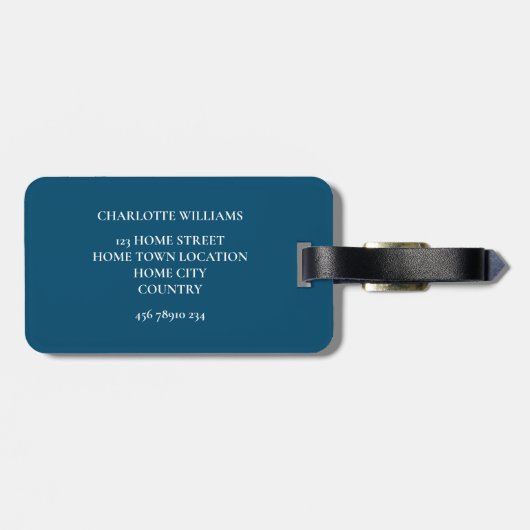 Elegante koppel foto liefde script bagagelabel (Achterkant horizontaal)