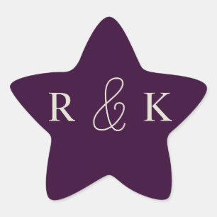 Elegante koppel monogram ster sticker