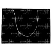 Elegante koppel namen & monogram groot cadeauzakje (Achterkant)