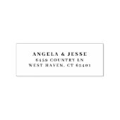 Elegante Koppel Typografie Retouradres Eenvoudig Rubberstempel (Afrduk)