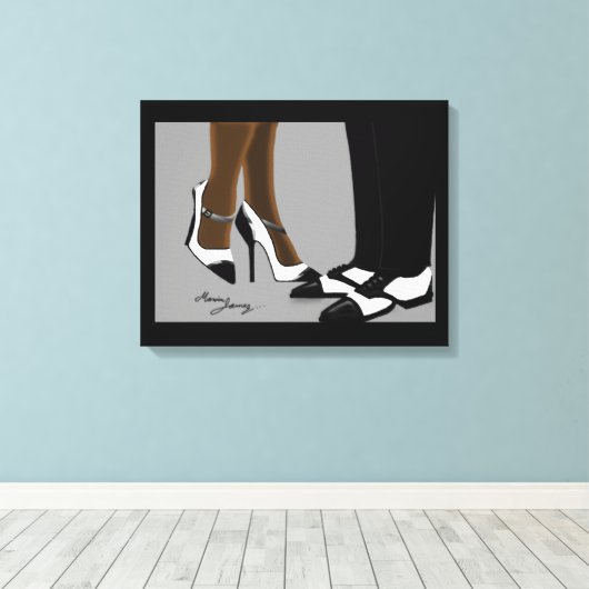 Elegante Koppel - Uitgerekte Canvasprint Canvas Afdruk (Insitu (Houten vloer))
