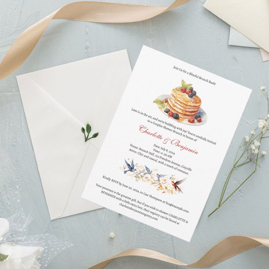 Elegante Koppels Bruiloft Brunch Kaart