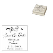 Elegante Koppels Bruiloft Foliage Save the Date Rubberstempel (Gestempeld)