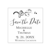Elegante Koppels Bruiloft Foliage Save the Date Rubberstempel (Afrduk)